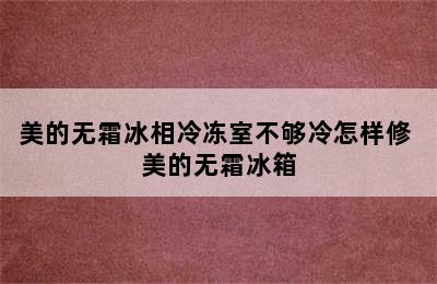 美的无霜冰相冷冻室不够冷怎样修 美的无霜冰箱